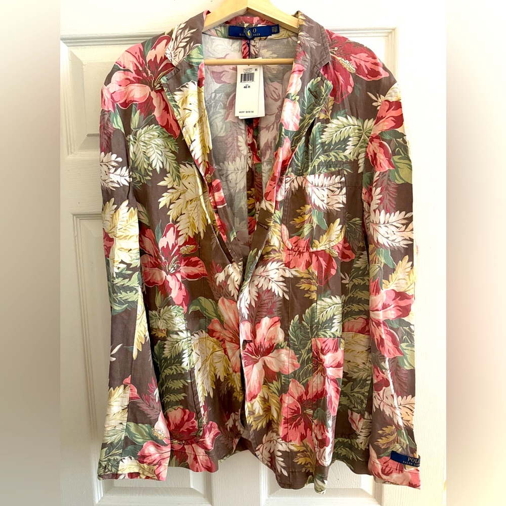 Polo Ralph Lauren Mens Floral Print Sport Blazer